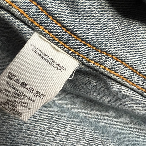 Free People Moonchild denim shirt jacket sz x small - Picture 8 of 8